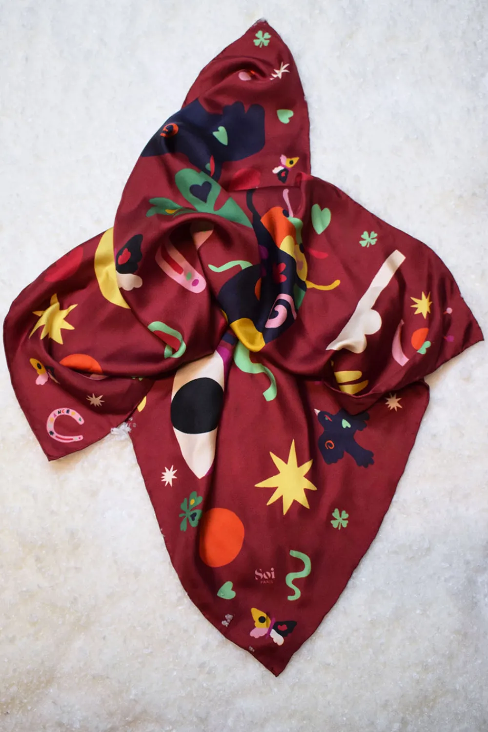 Foulard en soie Soi x Leona Rose<Soi Paris Store