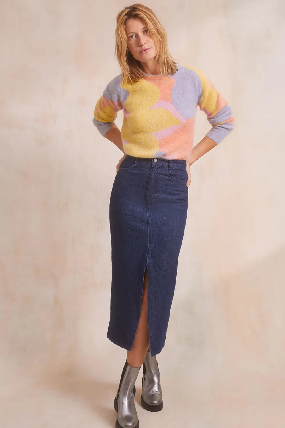 Jupe Longue Denim Brut<Soi Paris Discount