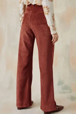 Pantalon Idéaliste en velours Châtaigne<Soi Paris Best Sale