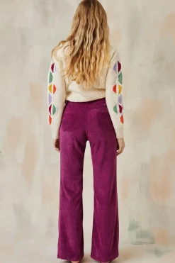 Pantalon Idéaliste en velours Camélia<Soi Paris Sale