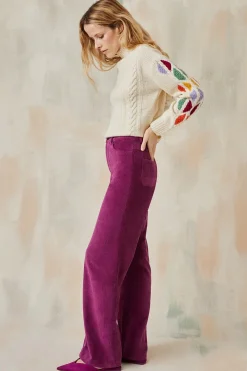 Pantalon Idéaliste en velours Camélia<Soi Paris Sale