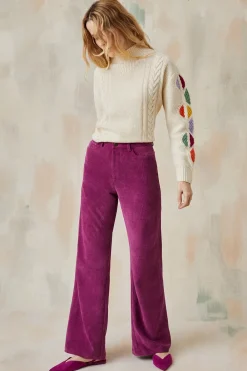 Pantalon Idéaliste en velours Camélia<Soi Paris Sale
