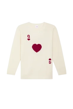 Pull Dame de Cœur Blanc en Laine<Soi Paris Best