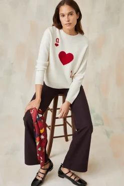 Pull Dame de Cœur Blanc en Laine<Soi Paris Best