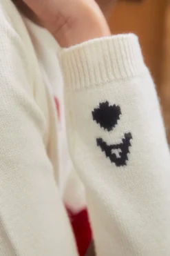Pull Dame de Cœur Blanc en Laine<Soi Paris Best