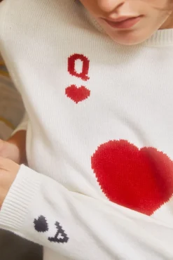 Pull Dame de Cœur Blanc en Laine<Soi Paris Best