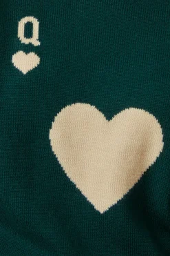 Pull Dame de Cœur Vert en Laine<Soi Paris Cheap